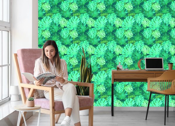 Behang Exotische Monstera Bladeren - Afbeelding 7