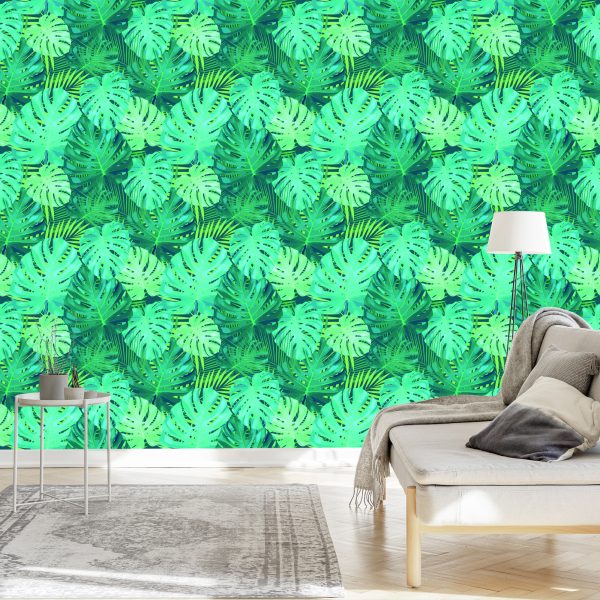 Behang Exotische Monstera Bladeren - Afbeelding 3