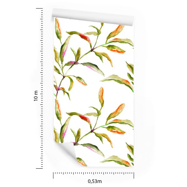 Behang Aquarel Bladeren - Afbeelding 8