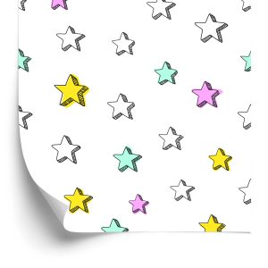 Behang Voor Kinderen - Kleurrijke Sterren