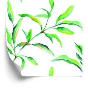 Behang Lente Aquarel Bladeren