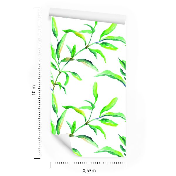 Behang Lente Aquarel Bladeren - Afbeelding 8