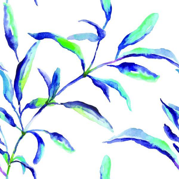 Behang Kleurrijke Aquarelbladeren - Afbeelding 2
