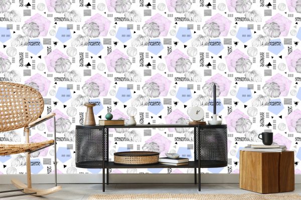 Behang Moderne Geometrische Bladeren - Afbeelding 5