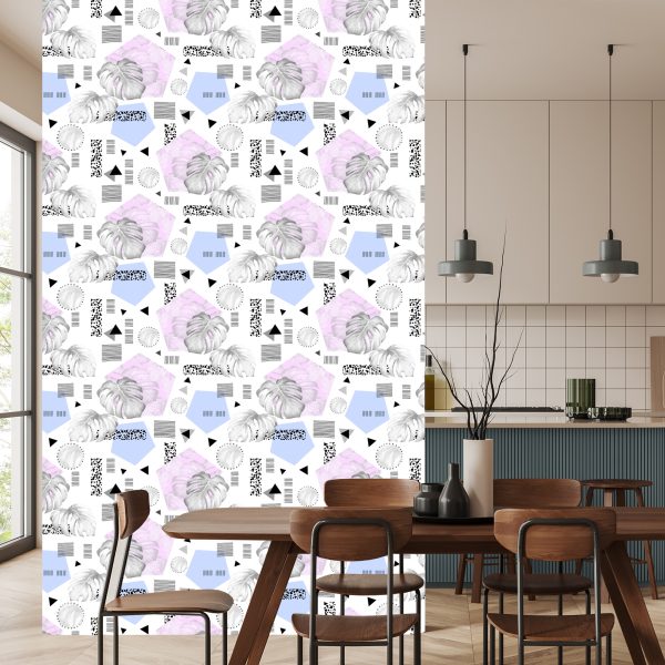 Behang Moderne Geometrische Bladeren - Afbeelding 4