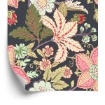 Behang Vintage Bloemen Met Bladeren
