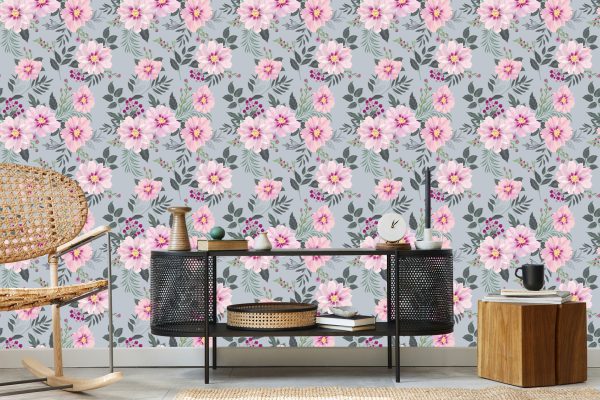 Behang Prachtige Bloeiende Bloemen - Afbeelding 5