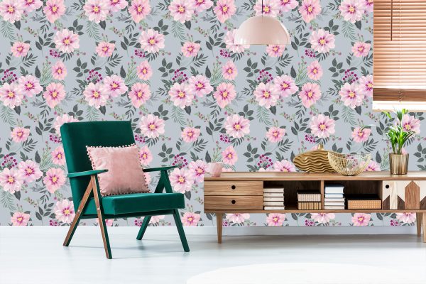 Behang Prachtige Bloeiende Bloemen - Afbeelding 6
