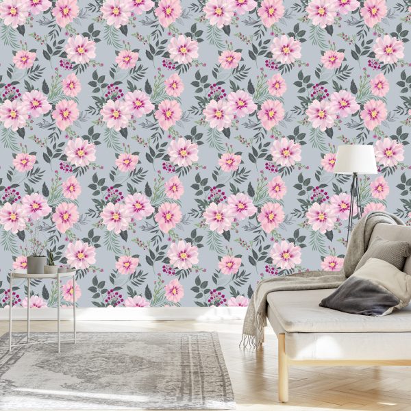 Behang Prachtige Bloeiende Bloemen - Afbeelding 3