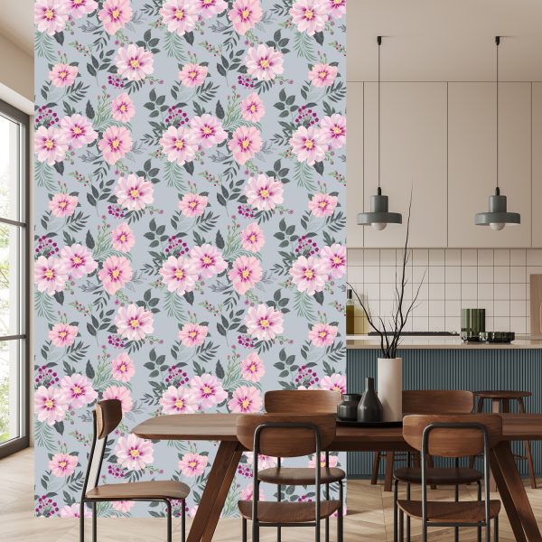 Behang Prachtige Bloeiende Bloemen - Afbeelding 4