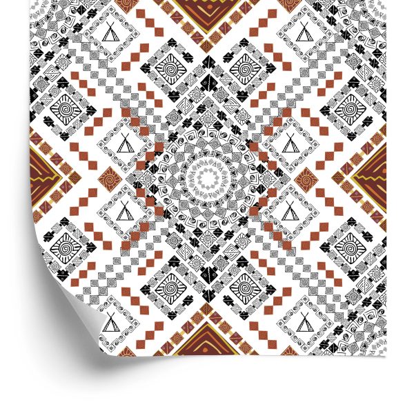 Behang Traditionele Azteekse Patronen