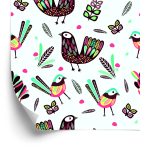 Behang Boho-Stijl Vogels