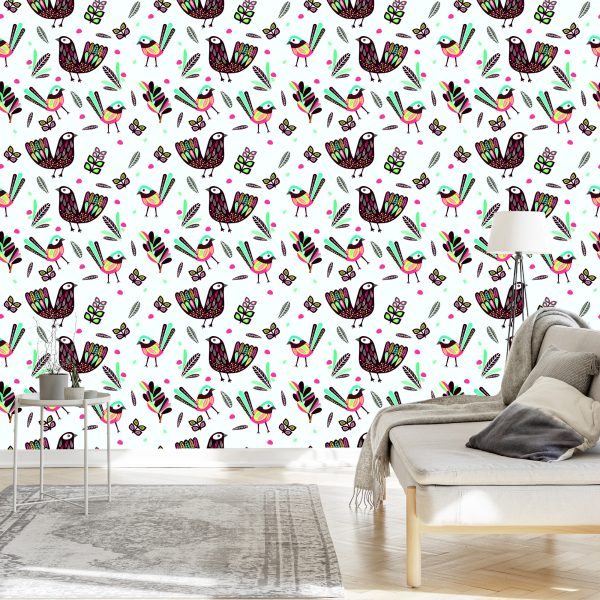 Behang Boho-Stijl Vogels - Afbeelding 3