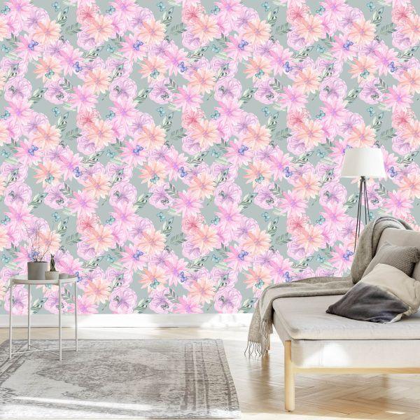 Behang Bloemen In Boho-Stijl - Afbeelding 3