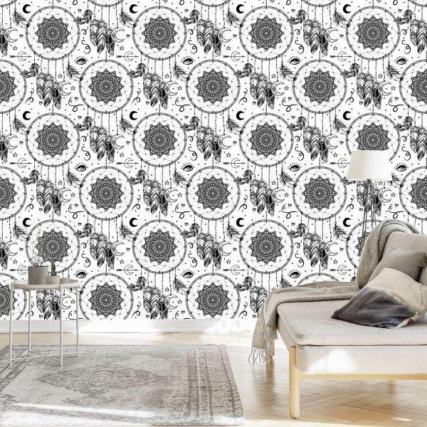 Behang Zwart-Witte Dromenvangers - Afbeelding 3