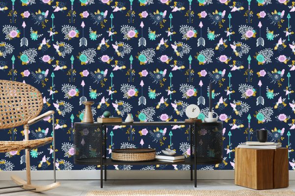 Behang Indiase Pijlen Met Bloemen - Afbeelding 5