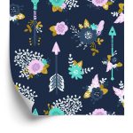 Behang Indiase Pijlen Met Bloemen
