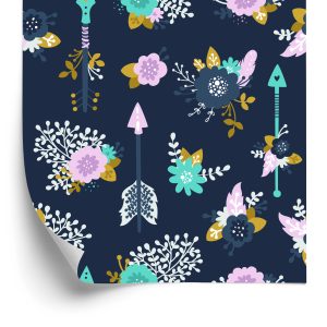 Behang Indiase Pijlen Met Bloemen