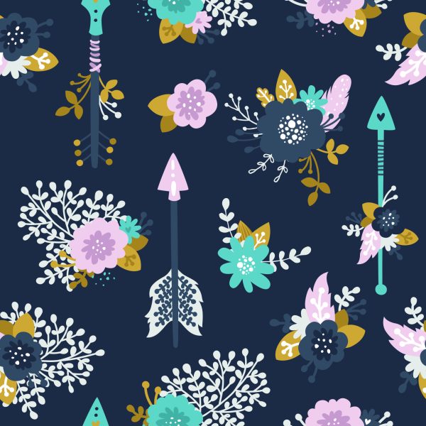 Behang Indiase Pijlen Met Bloemen - Afbeelding 2