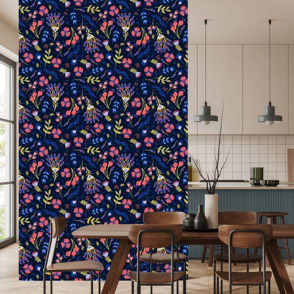 Behang Wilde Bloemen In Boho-Stijl - Afbeelding 4