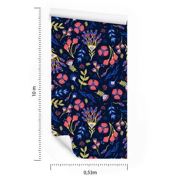 Behang Wilde Bloemen In Boho-Stijl - Afbeelding 8
