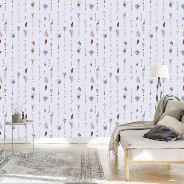 Behang Veren In Boho-Stijl - Afbeelding 3