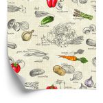 Behang Vintage Groenteboeket