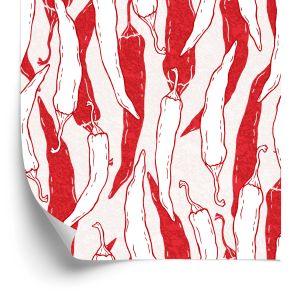Behang Witte En Rode Chilipepers