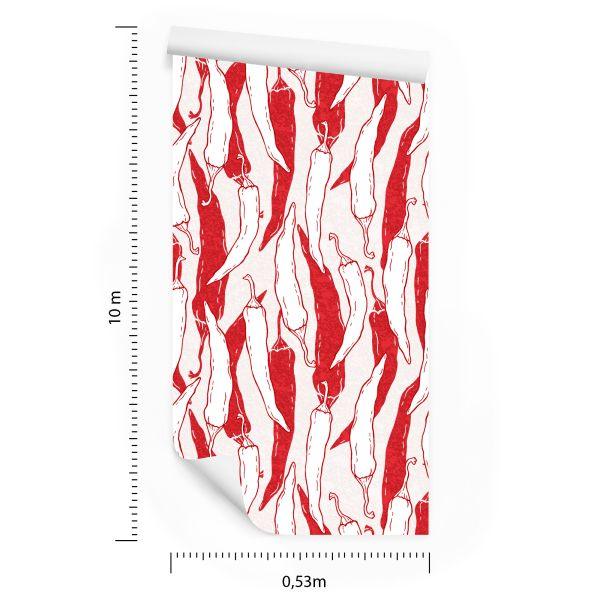 Behang Witte En Rode Chilipepers - Afbeelding 8