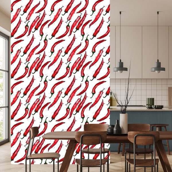 Behang Rode Hete Pepers - Afbeelding 4