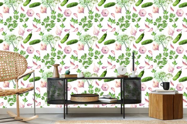 Behang Komkommers Met Knoflook - Afbeelding 5