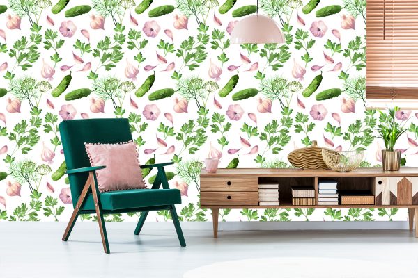 Behang Komkommers Met Knoflook - Afbeelding 6