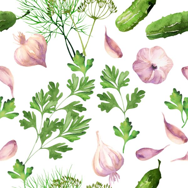 Behang Komkommers Met Knoflook - Afbeelding 2