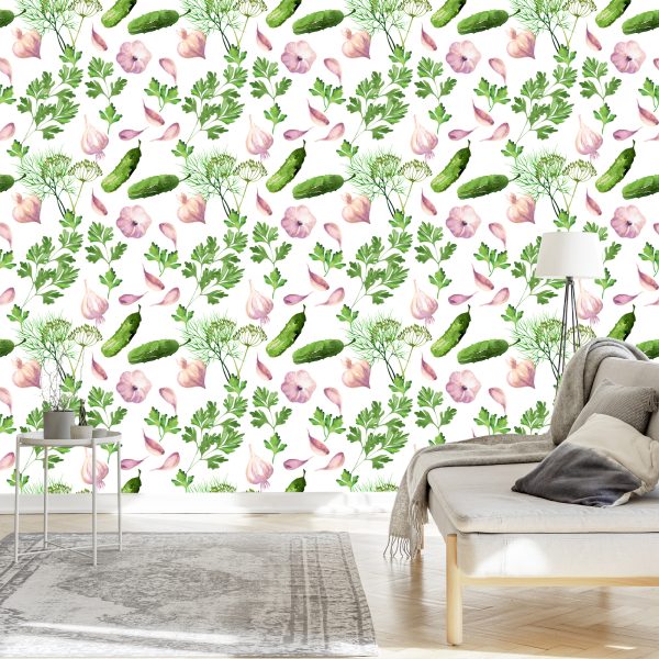 Behang Komkommers Met Knoflook - Afbeelding 3