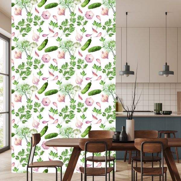 Behang Komkommers Met Knoflook - Afbeelding 4