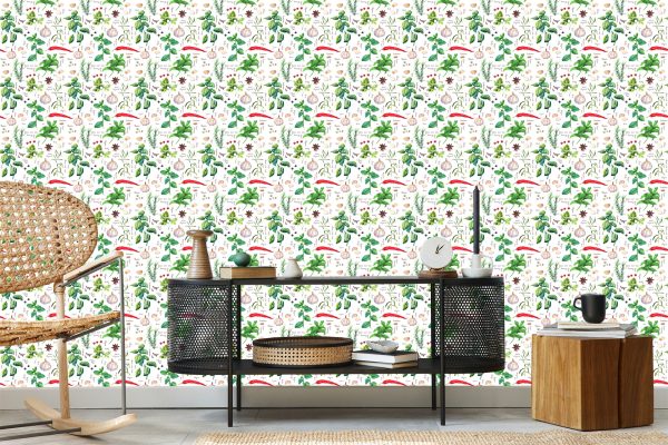 Behang Knoflook Met Kruiden - Afbeelding 5