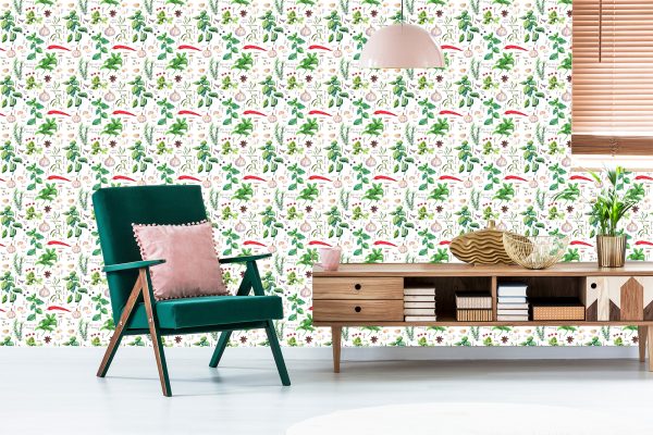 Behang Knoflook Met Kruiden - Afbeelding 6