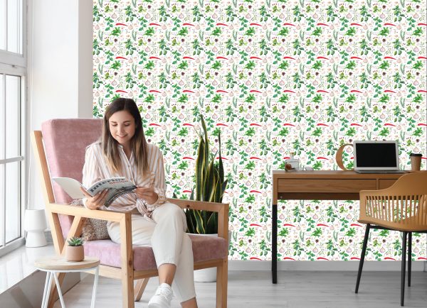 Behang Knoflook Met Kruiden - Afbeelding 7