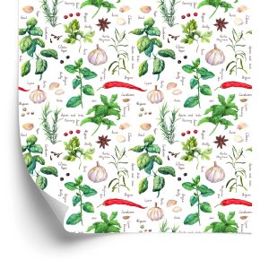 Behang Knoflook Met Kruiden