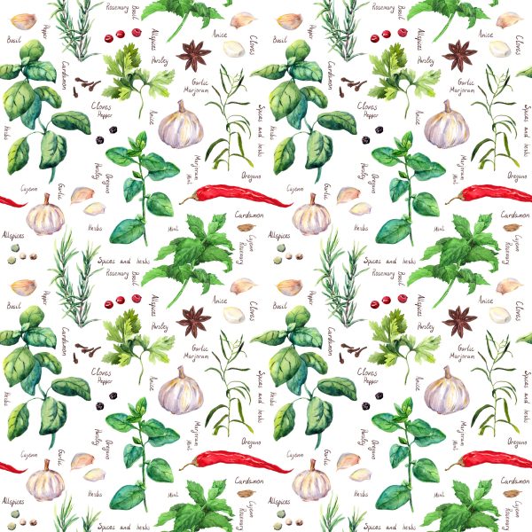 Behang Knoflook Met Kruiden - Afbeelding 2