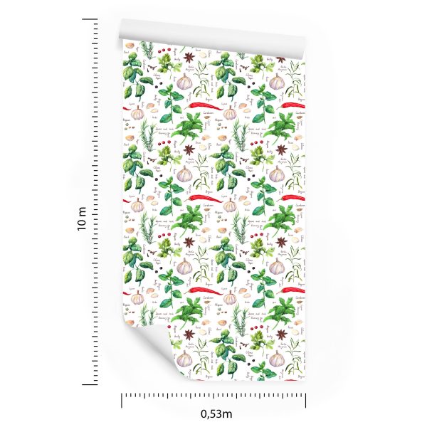 Behang Knoflook Met Kruiden - Afbeelding 8