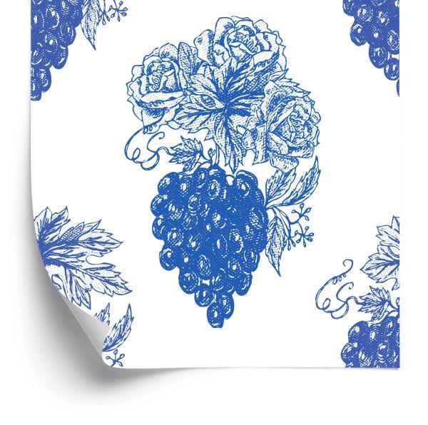 Behang Rozen Met Druiven Vintage