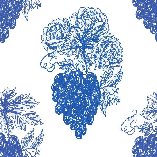 Behang Rozen Met Druiven Vintage - Afbeelding 2