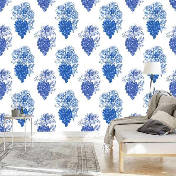 Behang Rozen Met Druiven Vintage - Afbeelding 3
