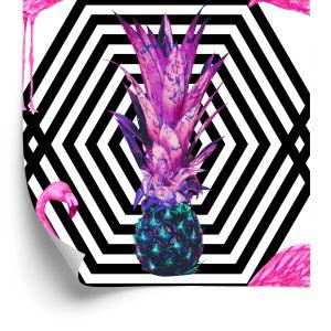 Behang Ananas En Flamingo's