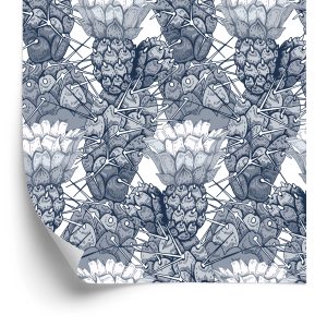 Behang Cactussen Met Bloemen