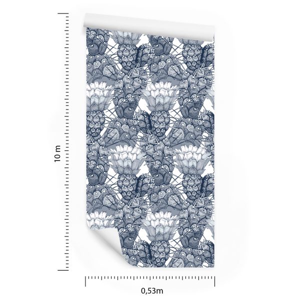 Behang Cactussen Met Bloemen - Afbeelding 8