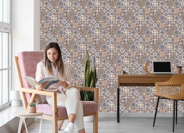 Behang Prachtig Mozaïek In Oosterse Stijl - Afbeelding 7