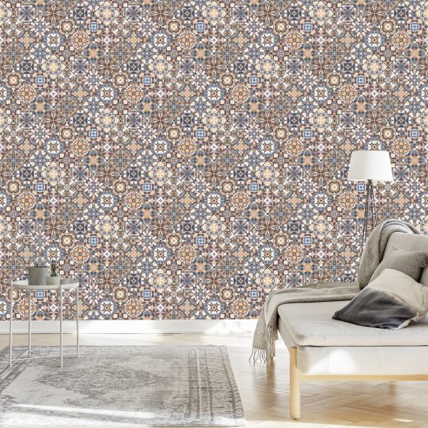 Behang Prachtig Mozaïek In Oosterse Stijl - Afbeelding 3