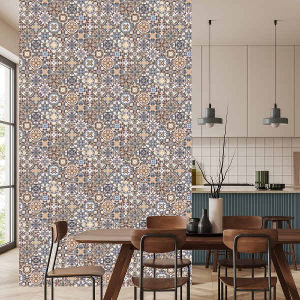 Behang Prachtig Mozaïek In Oosterse Stijl - Afbeelding 4